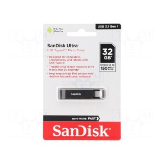 Pendrive | USB 3.1 | 32GB | 150MB/s | USB C | ULTRA USB