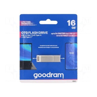 Pendrive | USB 3.2 | 16GB | R: 60MB/s | W: 20MB/s | silver | USB A