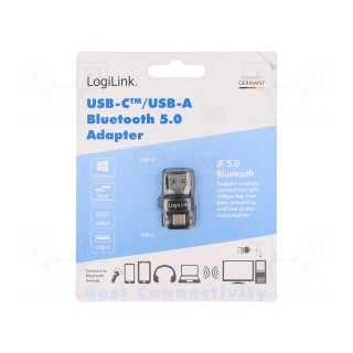 BT adapter | USB A,USB C | Bluetooth 5.0 | 10m | Interface: USB | 3Mbps