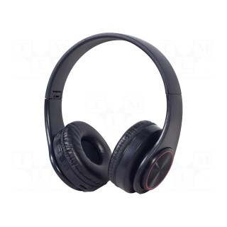 Wireless headphones with microphone | black | USB B micro | 10m