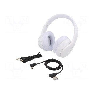 Wireless headphones with microphone | white | 20÷22000Hz | 10m | 32Ω