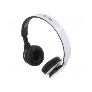Wireless headphones with microphone | white | USB micro | 10m | 32Ω