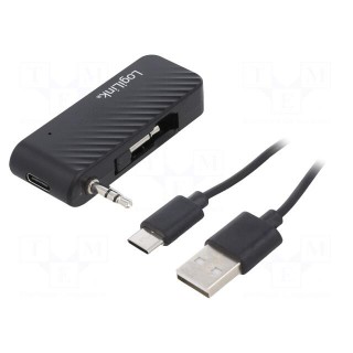 BT receiver | black | Jack 3,5mm x2,USB C | Bluetooth 5.1 | 7m | 10h