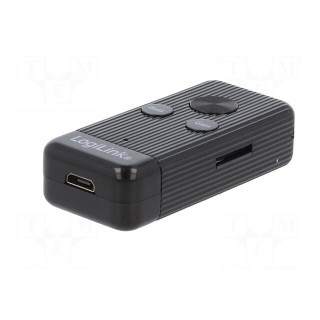 BT receiver | black | Jack 3,5mm,microSD,USB B micro | 10m | 300mAh