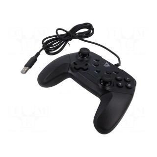 Gamepad | black | USB A | wired | Features: analog joysticks,with LED