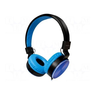 Headphones | blue | Jack 3,5mm | 20÷20000Hz | 32Ω | 95dB | 1.2m