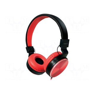 Headphones | red | Jack 3,5mm | 20÷20000Hz | 32Ω | 95dB | 1.2m