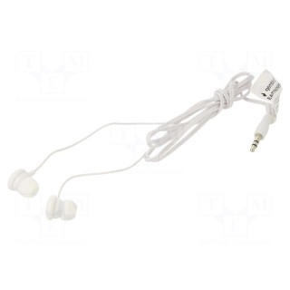 Headphones | white | Jack 3,5mm | in-ear | 1.2m | 50Hz÷18kHz