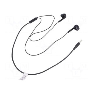 Headphones with microphone | black | Jack 3,5mm | earphones | 1.2m