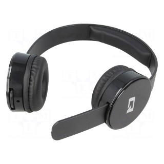 Headphones with microphone | black | Jack 3,5mm | headphones | 1.2m