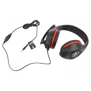 Headphones with microphone | black,red | Jack 3,5mm | headphones