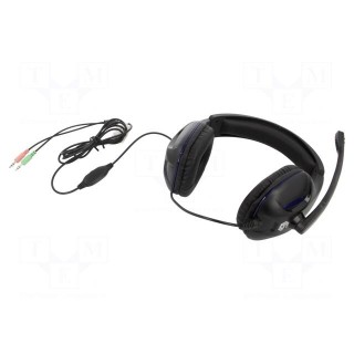 Headphones with microphone | matt black | Jack 3,5mm x2 | 2m | 32Ω