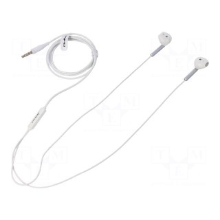 Headphones with microphone | white | Jack 3,5mm | earphones | 32Ω