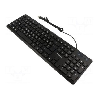 Keyboard | black | USB A | wired,RU layout | 1.4m