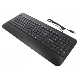 Keyboard | black | USB A | wired,slim,US layout | Features: with LED