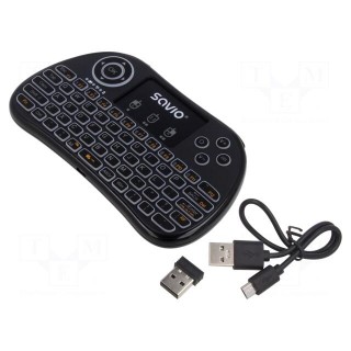 Keyboard | black | USB A | wireless | Features: touchpad | 10m | 300mAh