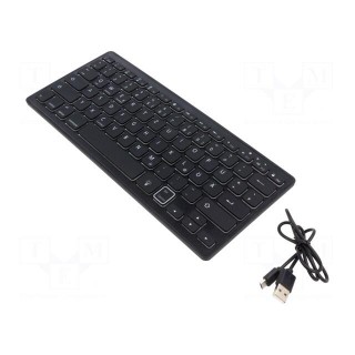 Keyboard | black | USB A | Features: with LED | 10m | 400mAh