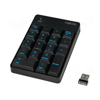 Keyboard | black | USB | wireless | 6÷10m