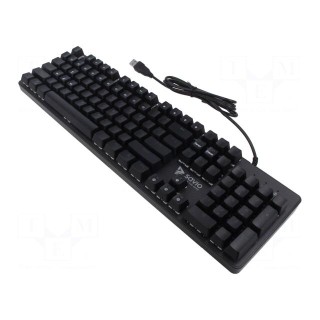 Keyboard | black,green | USB A | wired,US layout | 1.8m