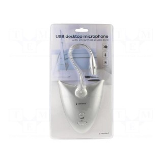 Microphone | grey | USB A | Features: with soundcard | 1.2m | -40dB