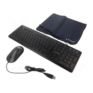 Office kit | black | USB A | wired,US layout | Features: with LED