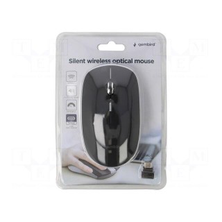 Optical mouse | black | USB C | wireless | 10m | No.of butt: 4