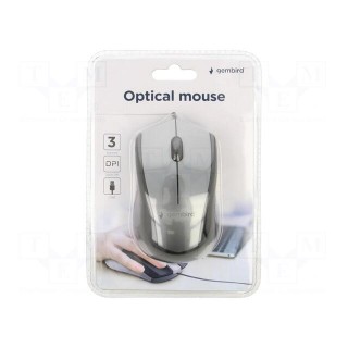 Optical mouse | black,grey | USB A | wired | 1.35m | No.of butt: 3