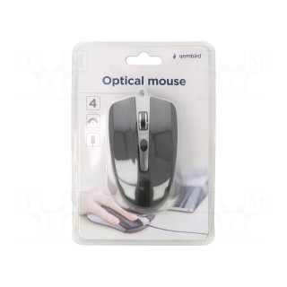 Optical mouse | black,grey | USB A | wired | 1.35m | No.of butt: 4