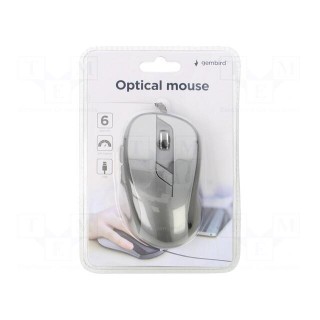 Optical mouse | black,grey | USB A | wired | 1.35m | No.of butt: 6