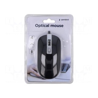 Optical mouse | black,silver | USB A | wired | 1.35m | No.of butt: 4