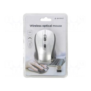 Optical mouse | black,silver | USB A | wireless | 10m | No.of butt: 4