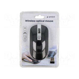 Optical mouse | black,silver | USB A | wireless | 10m | No.of butt: 4