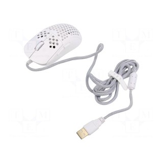 Optical mouse | white | USB A | wired | 1.8m | No.of butt: 7