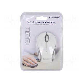 Optical mouse | white,black | USB A | wireless | 10m | No.of butt: 3