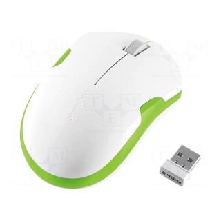 Optical mouse | white,green | USB | wireless | No.of butt: 3 | 6÷10m