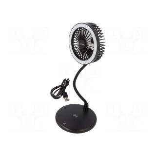 USB light | black | DC | with fan | Features: inductance charger | 1.5m