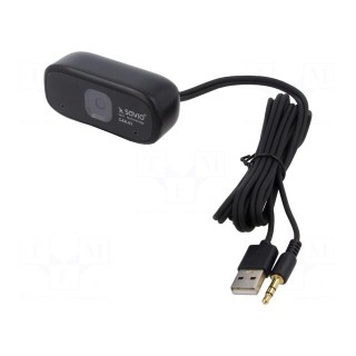 Webcam | black | Jack 3,5mm,USB A | Features: PnP | 1.5m | clip | 59°