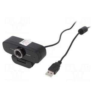 Webcam | black | USB | Features: Full HD 1080p,PnP | 1.6m | clip | 100°