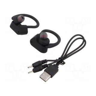 Wireless headphones with microphone | black | Features: with LED