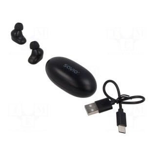 Wireless headphones with microphone | black | USB C | 20Hz÷20kHz