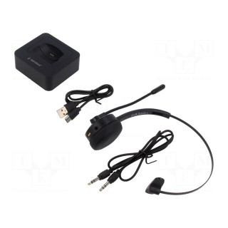 Wireless headphones with microphone | black | USB C socket | 10m