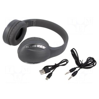 Wireless headphones with microphone | silver | USB B micro | 10m