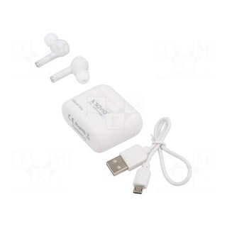 Wireless headphones with microphone | white | Features: with LED
