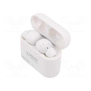 Wireless headphones with microphone | white | Features: with LED