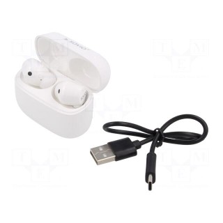 Wireless headphones with microphone | white | USB C | 20Hz÷20kHz