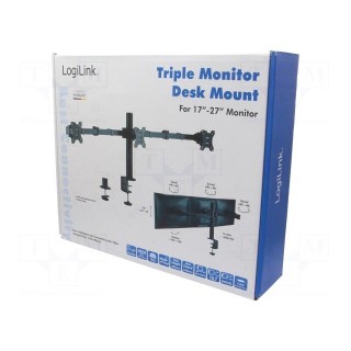 Monitor holder | 7kg | 17÷27" | Arm len: 380mm | for three monitors