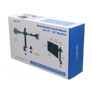 Monitor holder | 9kg | 17÷32" | Arm len: 380mm | for two monitors