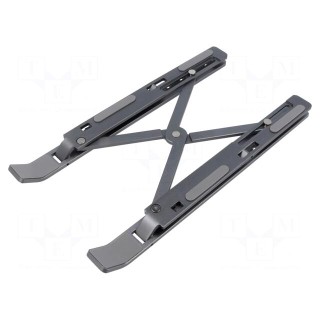 Tablet/laptop stand | 15.6" | grey | aluminium,rubber | foldable