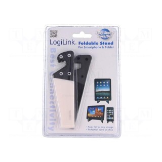 Tablet/smartphone stand | white,black | Kit: 2 stands | foldable