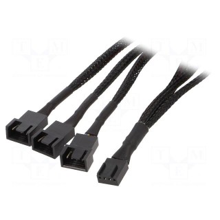 Cable: mains | 3pin male,4pin male x2,4pin female | 0.25m